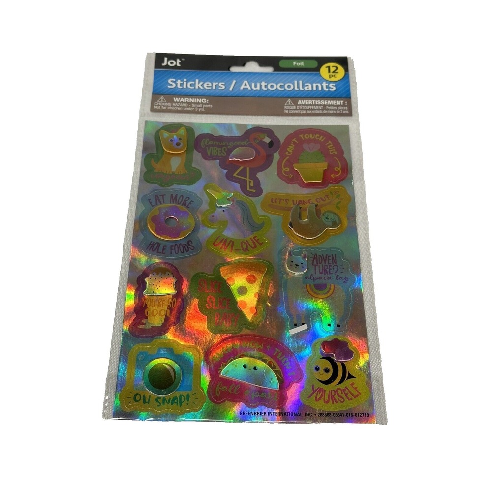 JOT 12 stickers‎ crafts scrapbook art FOIL